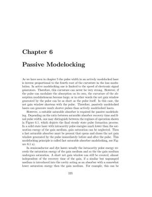 Chapter 6 Passive Modelocking