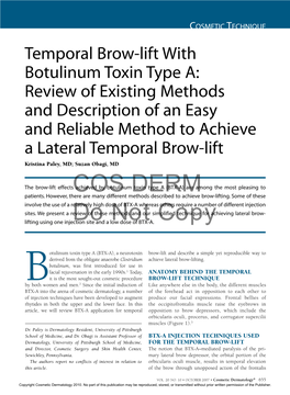 Temporal Brow-Lift with Botulinum Toxin Type A