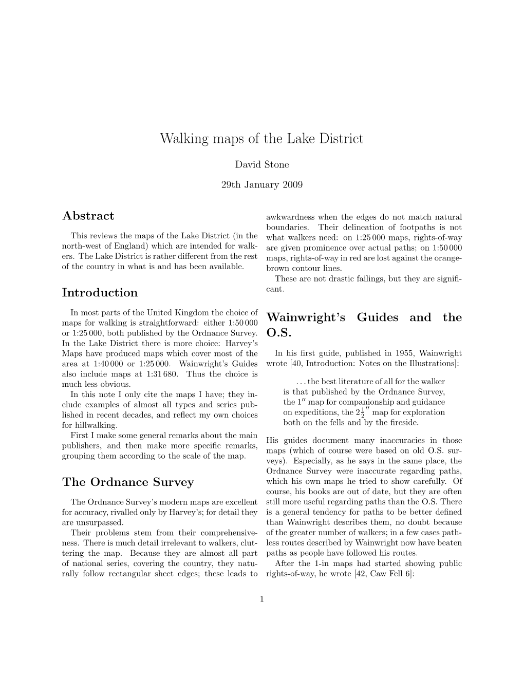 Walking Maps of the Lake District