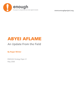 Abyei Aflame an Update from the Field