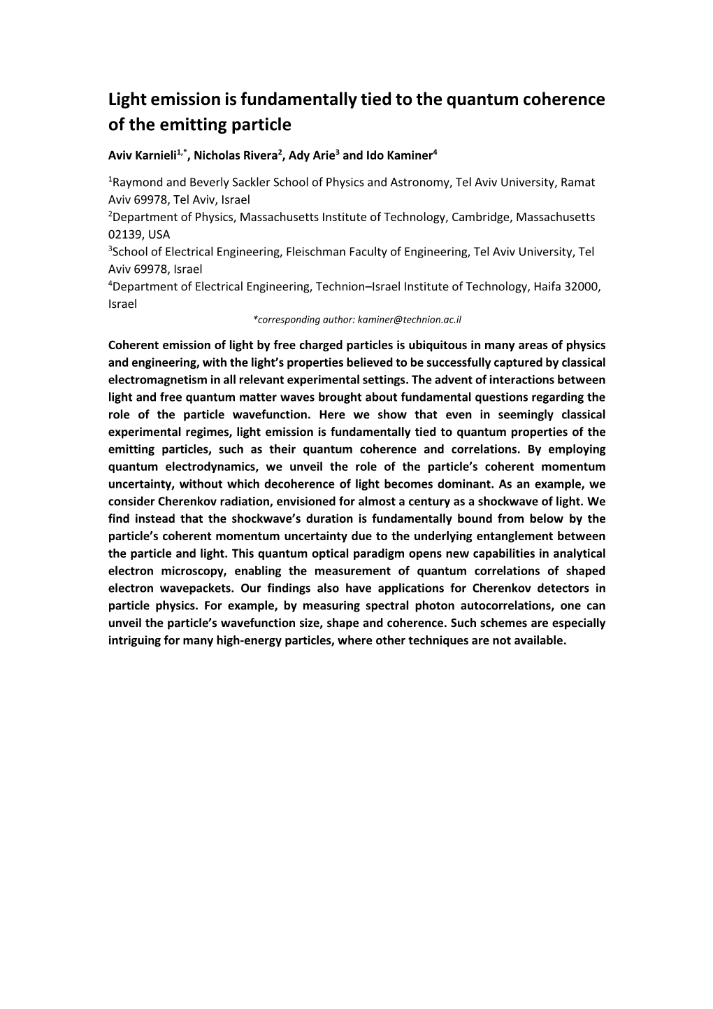 Light Emission Is Fundamentally Tied to the Quantum Coherence of the Emitting Particle