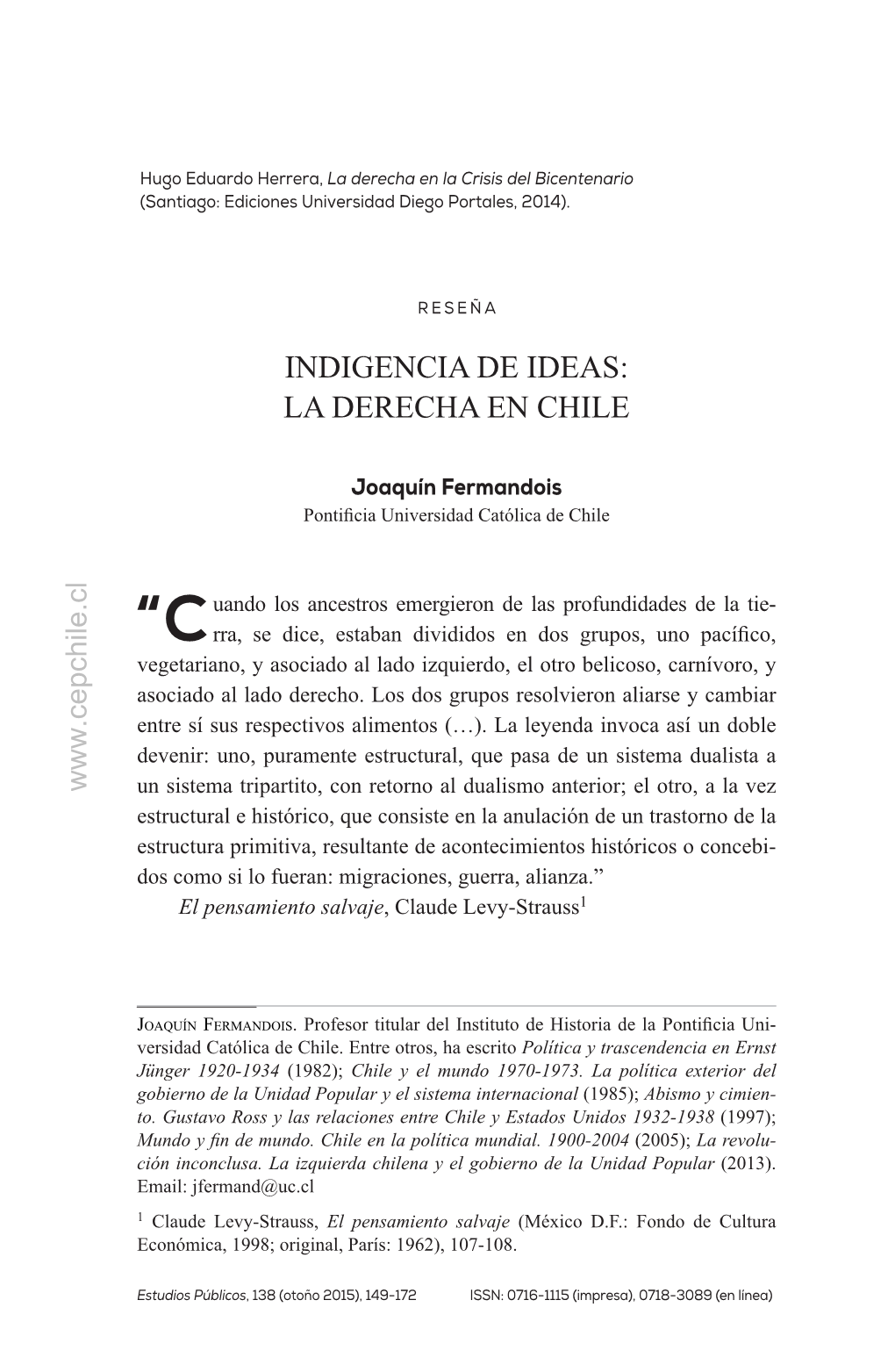 Estudios Públicos, 138. Revista De Políticas Públicas