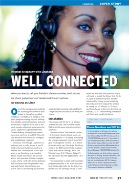 Internet Telephony with Linphone WELLWELL CONNECTEDCONNECTED