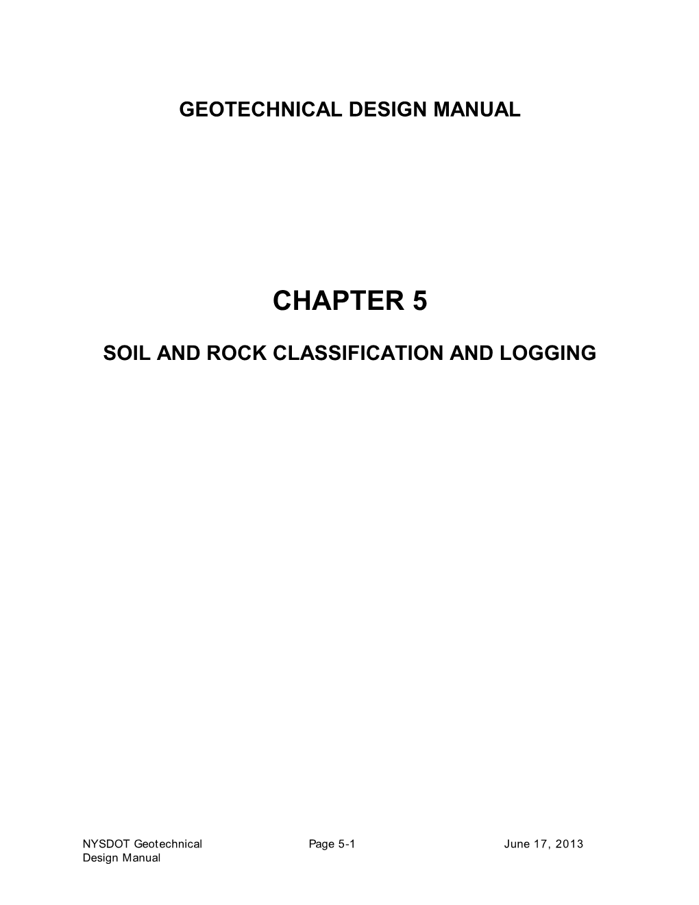 Soil and Rock Classification and Logging