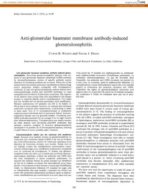 Anti-Glomerular Basement Membrane Antibody-Induced Glomerulonephritis