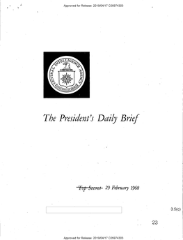 President's Daily Brief/ Special Daily Report, 29 February 1968