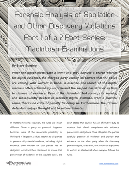 Forensic Analysis of Spoliation and Other Discovery Violations Part I of a 2 Part Series: Macintosh Examinations