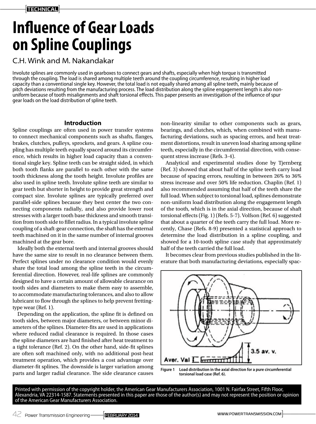 Influence of Gear Loads on Spline Couplings C.H