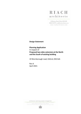 Design Statement Planning Application in Respect of Proposed Two