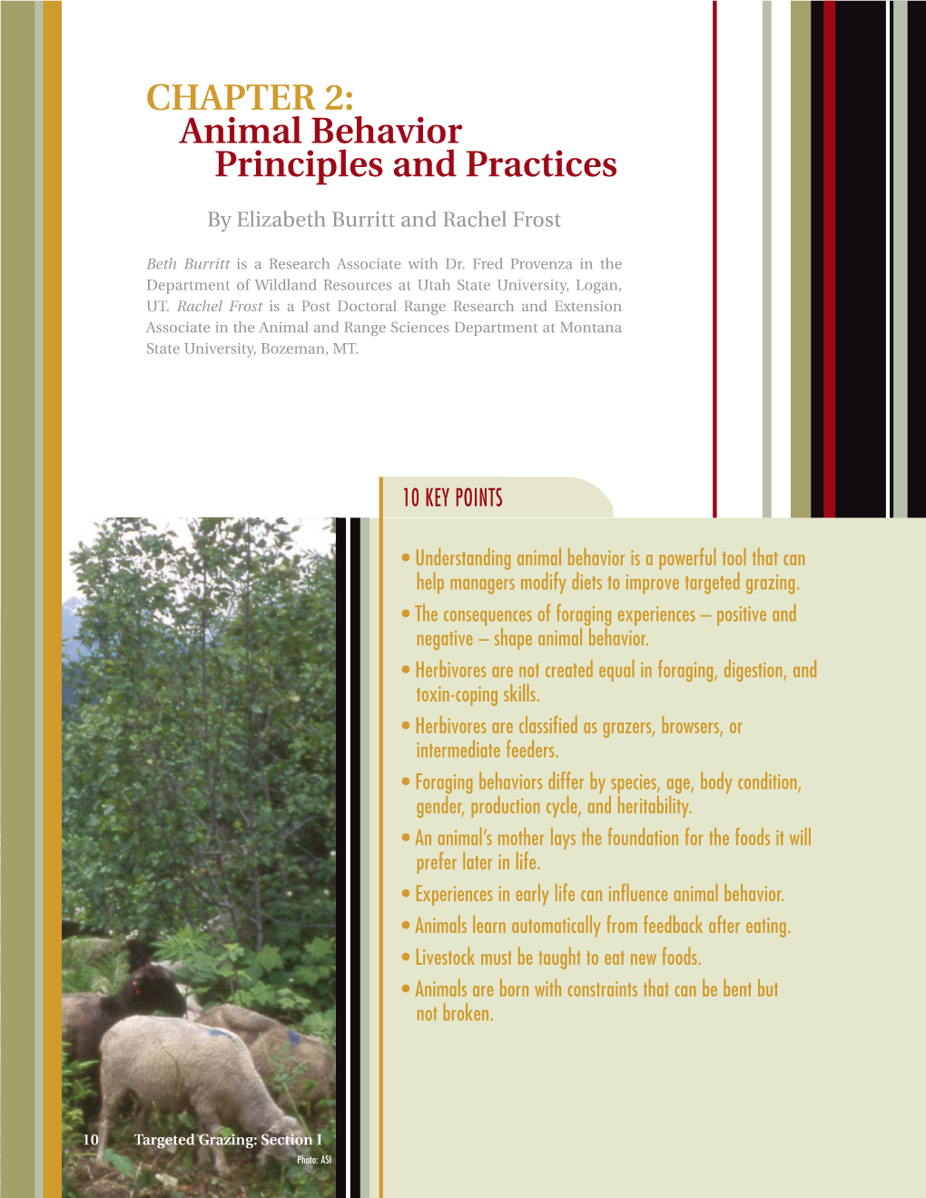 Animal Behavior Principles and Practices
