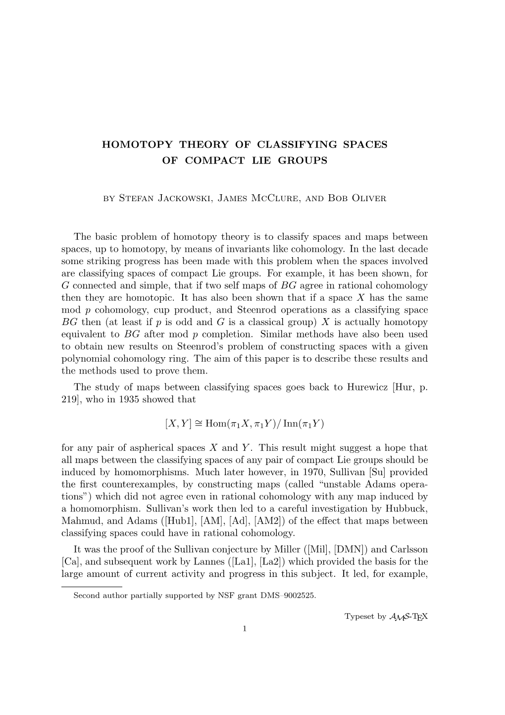 Homotopy Theory of Classifying Spaces of Compact Lie Groups