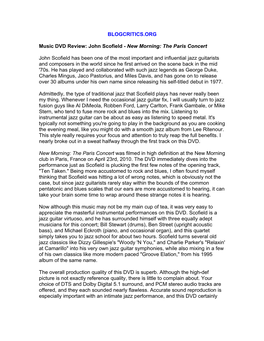 BLOGCRITICS.ORG Music DVD Review: John Scofield