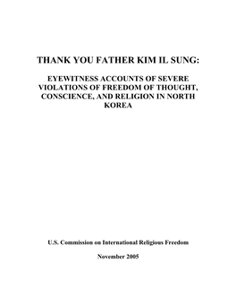 Thank You Father Kim Il Sung