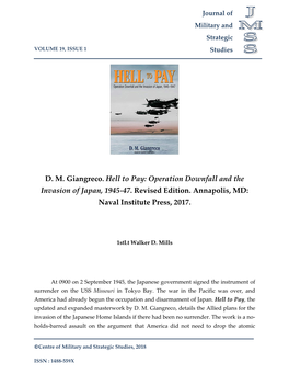 DM Giangreco. Hell to Pay: Operation Downfall and the Invasion of Japan