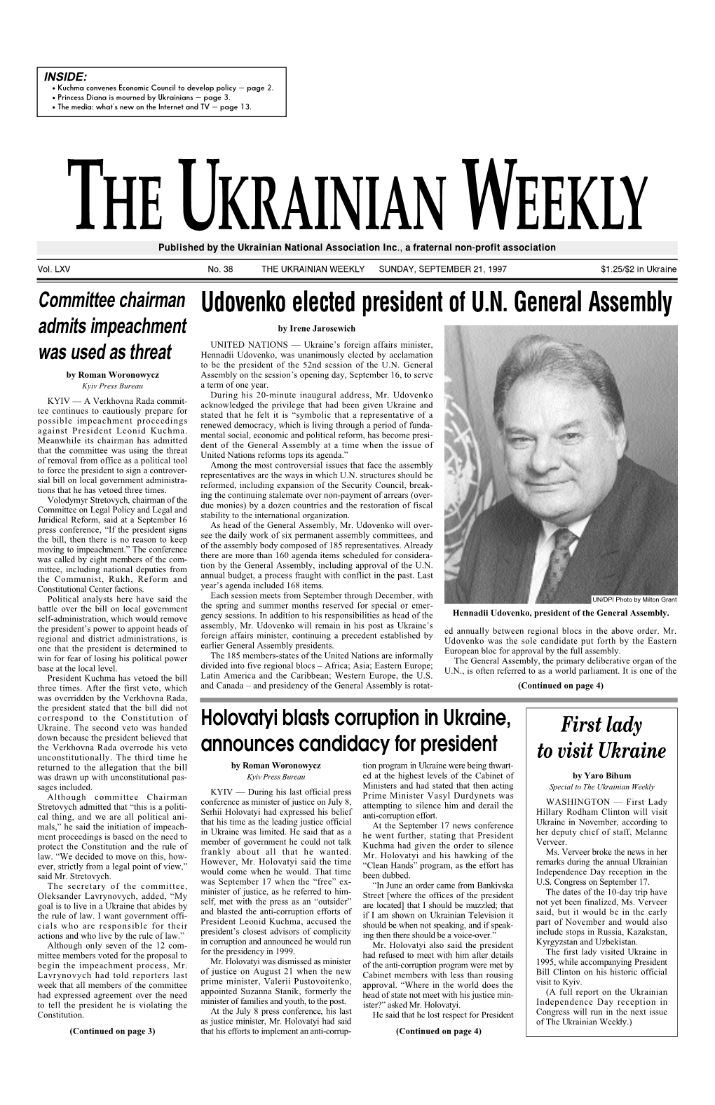 The Ukrainian Weekly 1997, No.38