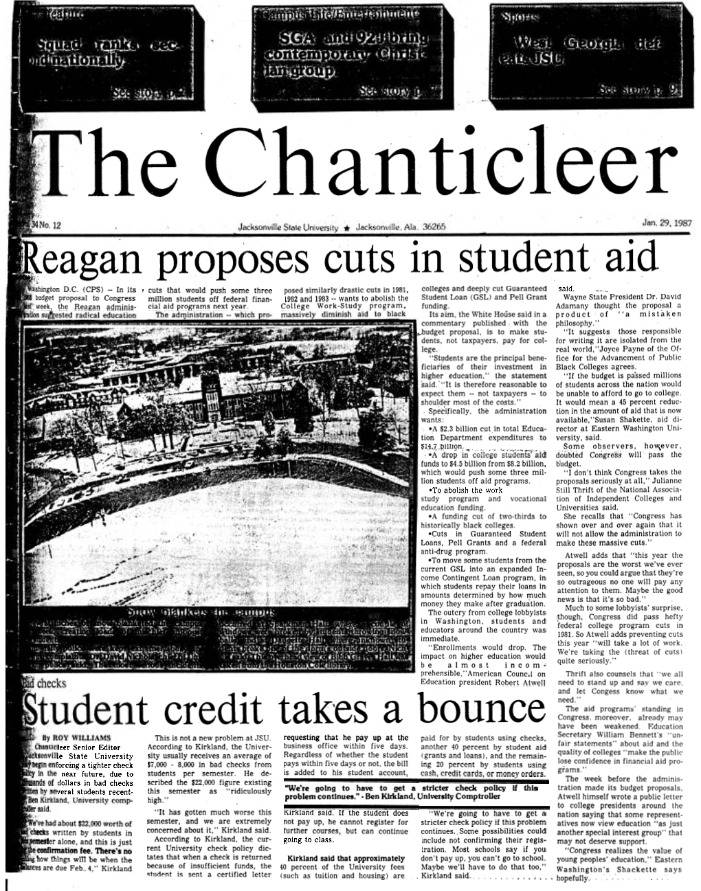Beagan Proposes Cuts in Student Aid T Credit Takes a Bounce