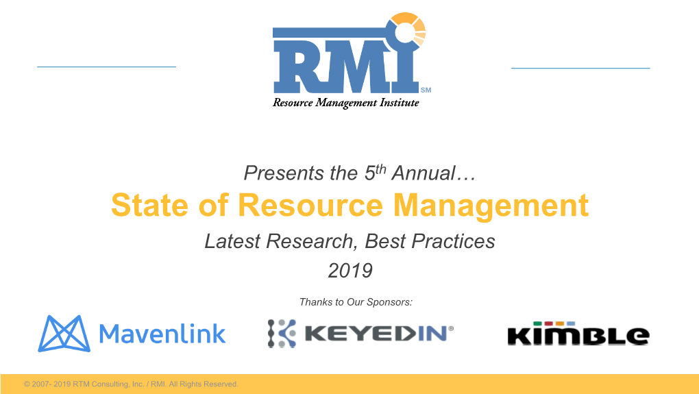State of Resource Management Latest Research, Best Practices 2019