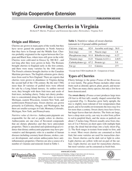 Growing Cherries in Virginia Richard P