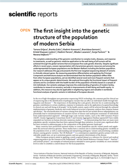 The First Insight Into the Genetic Structure of the Population Of