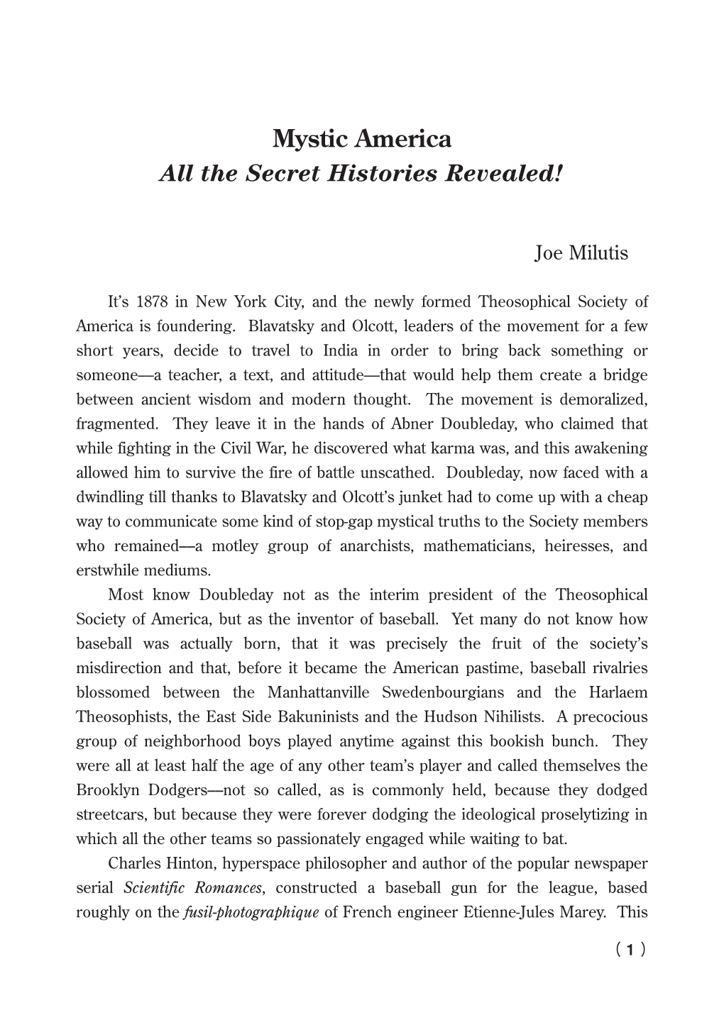 Mystic America All the Secret Histories Revealed!