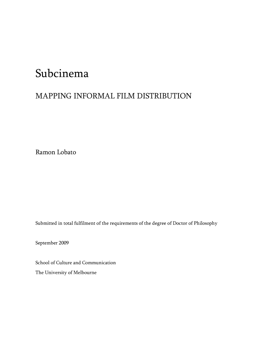 Mapping Informal Film Distribution