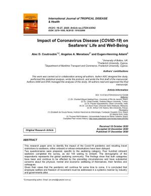 (COVID-19) on Seafarers' Life and Well-Being