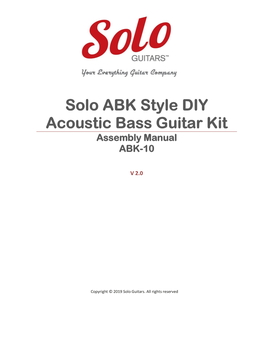 Solo ABK Style DIY Acoustic Bass Guitar Kit