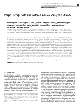 Imaging Drugs with and Without Clinical Analgesic Efficacy