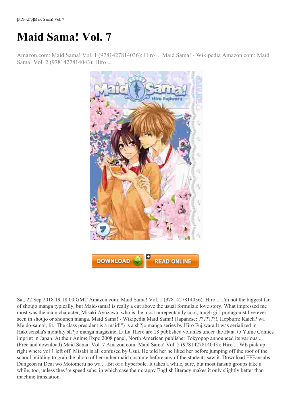 Maid Sama! Vol