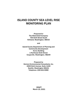 Island County Sea Level Rise Monitoring Plan