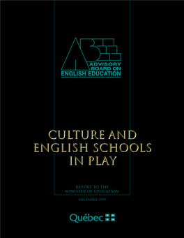 Report – Culture and English Schools in Play