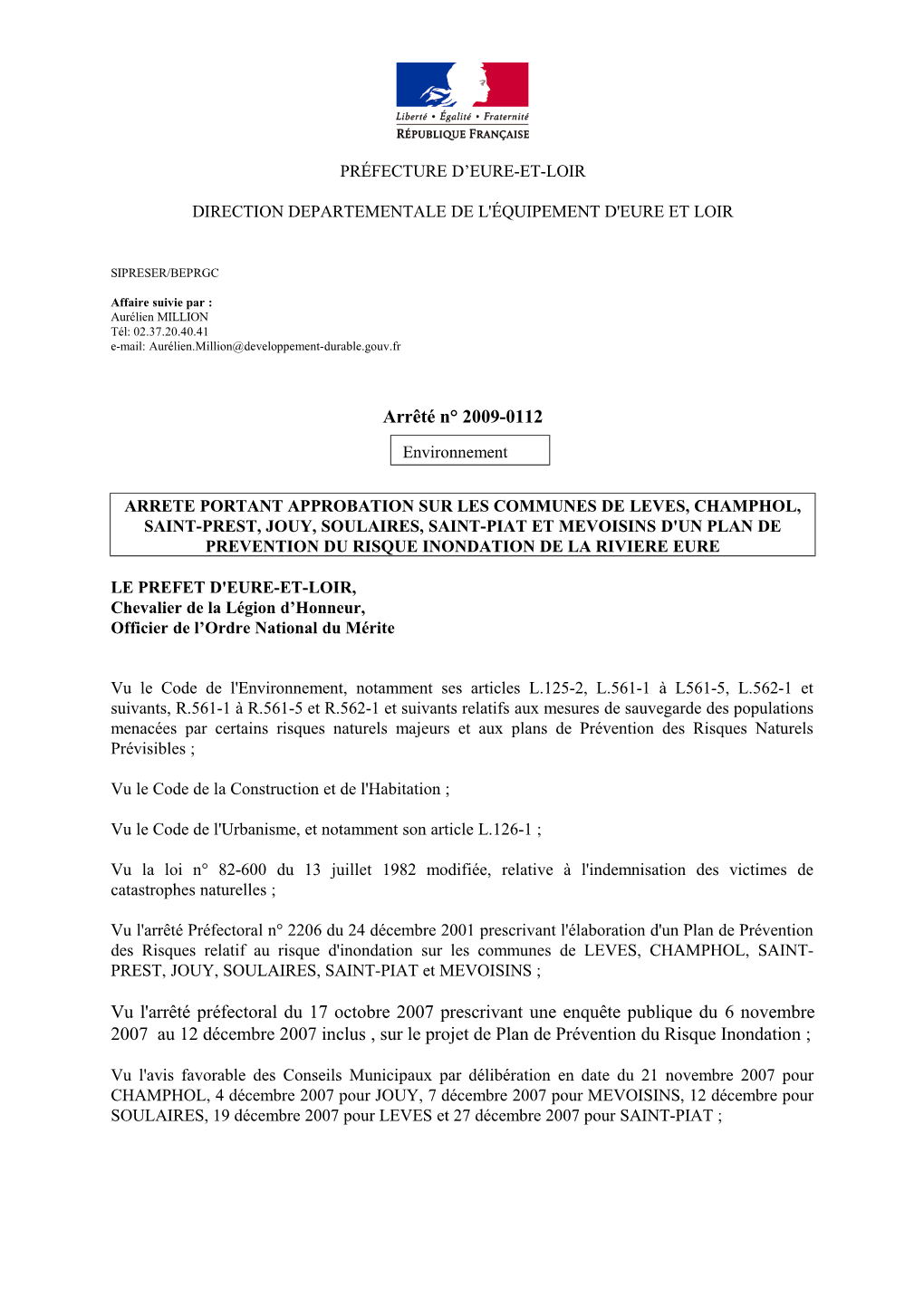 LE PREFET D'eure-ET-LOIR, Chevalier De La Légion D’Honneur, Officier De L’Ordre National Du Mérite