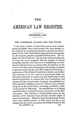 The Commerce Clause and the State