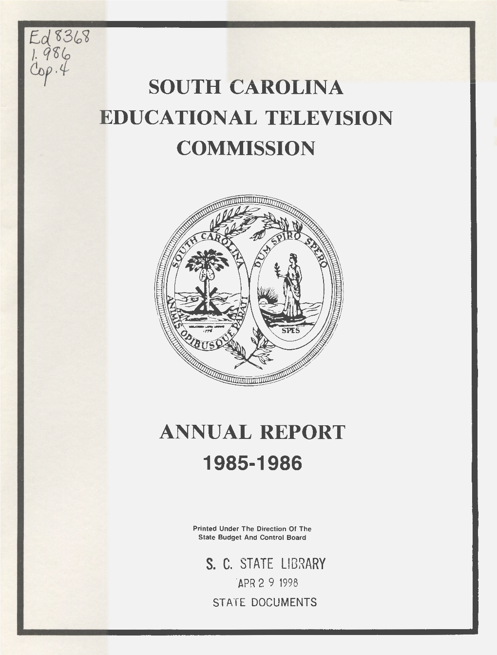 R1- SOUTH CAROLINA EDUCATIONAL TELEVISION COMMISSION