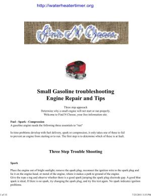 Small Gasoline Engine Repair, Troubleshooting and Tips