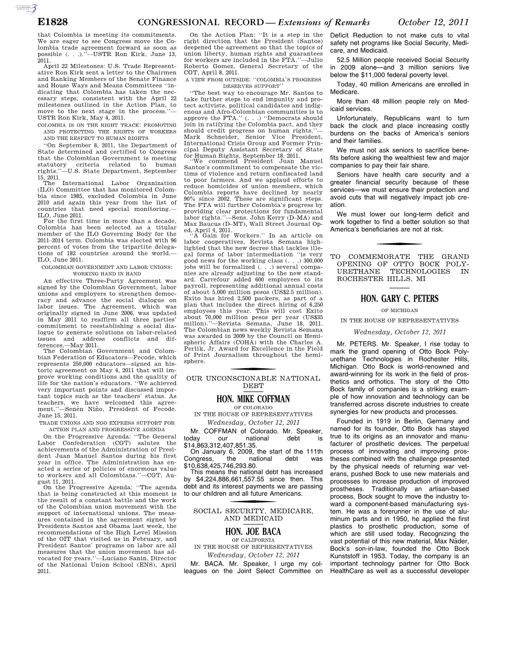 CONGRESSIONAL RECORD— Extensions of Remarks E1828 HON