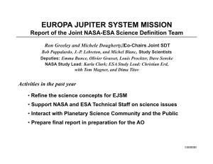 EJSM Joint SDT Report