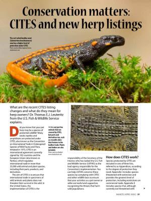 Conservation Matters: CITES and New Herp Listings
