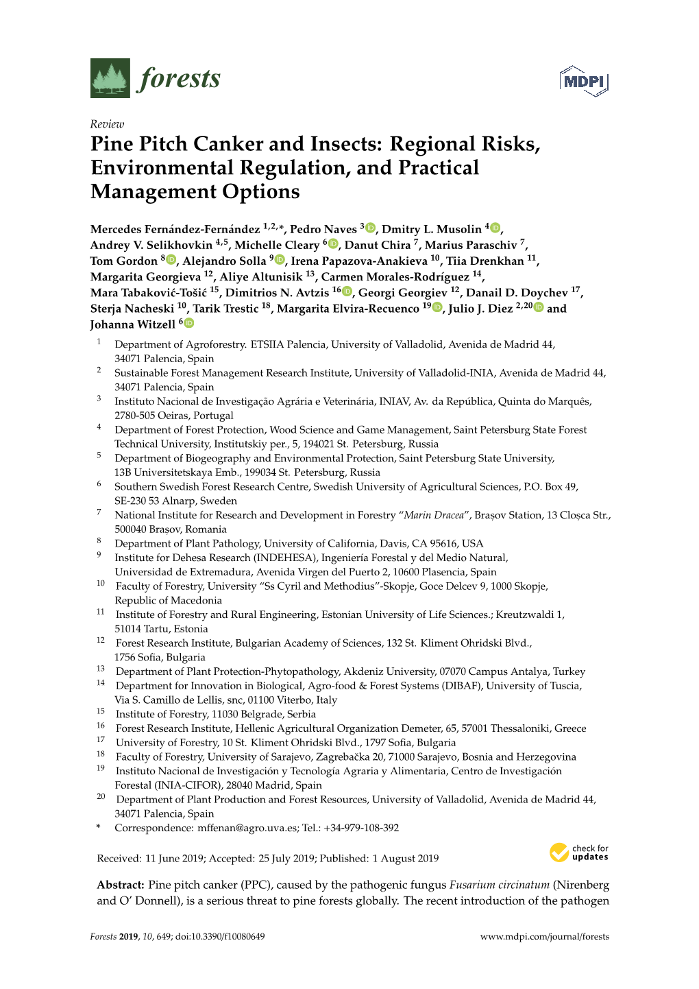 Pine Pitch Canker and Insects: Regional Risks, Environmental Regulation, and Practical Management Options