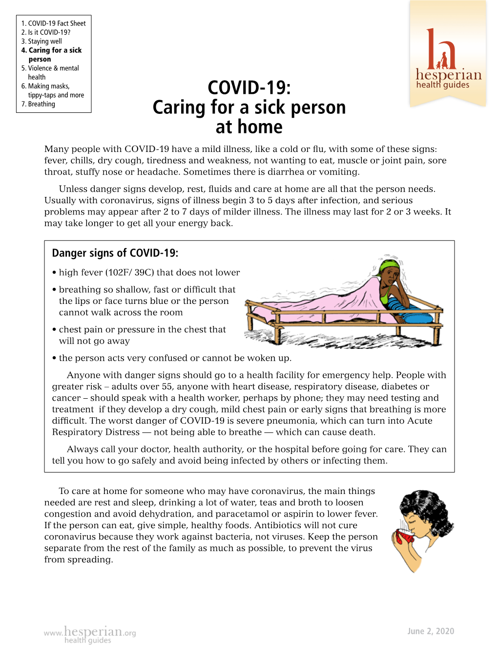 COVID-19: Caring for a Sick Person at Home