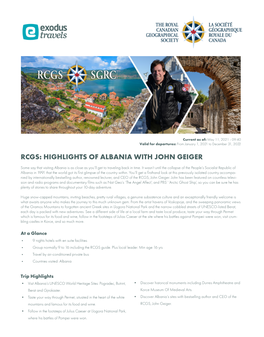 Rcgs: Highlights of Albania with John Geiger