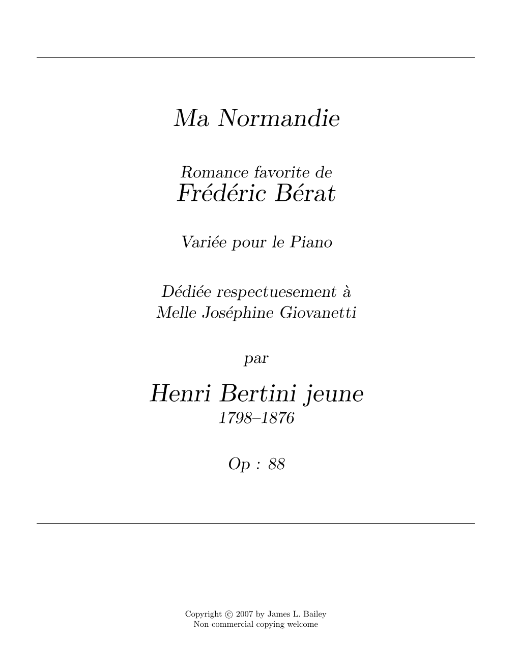 Ma Normandie Frédéric Bérat Henri Bertini Jeune