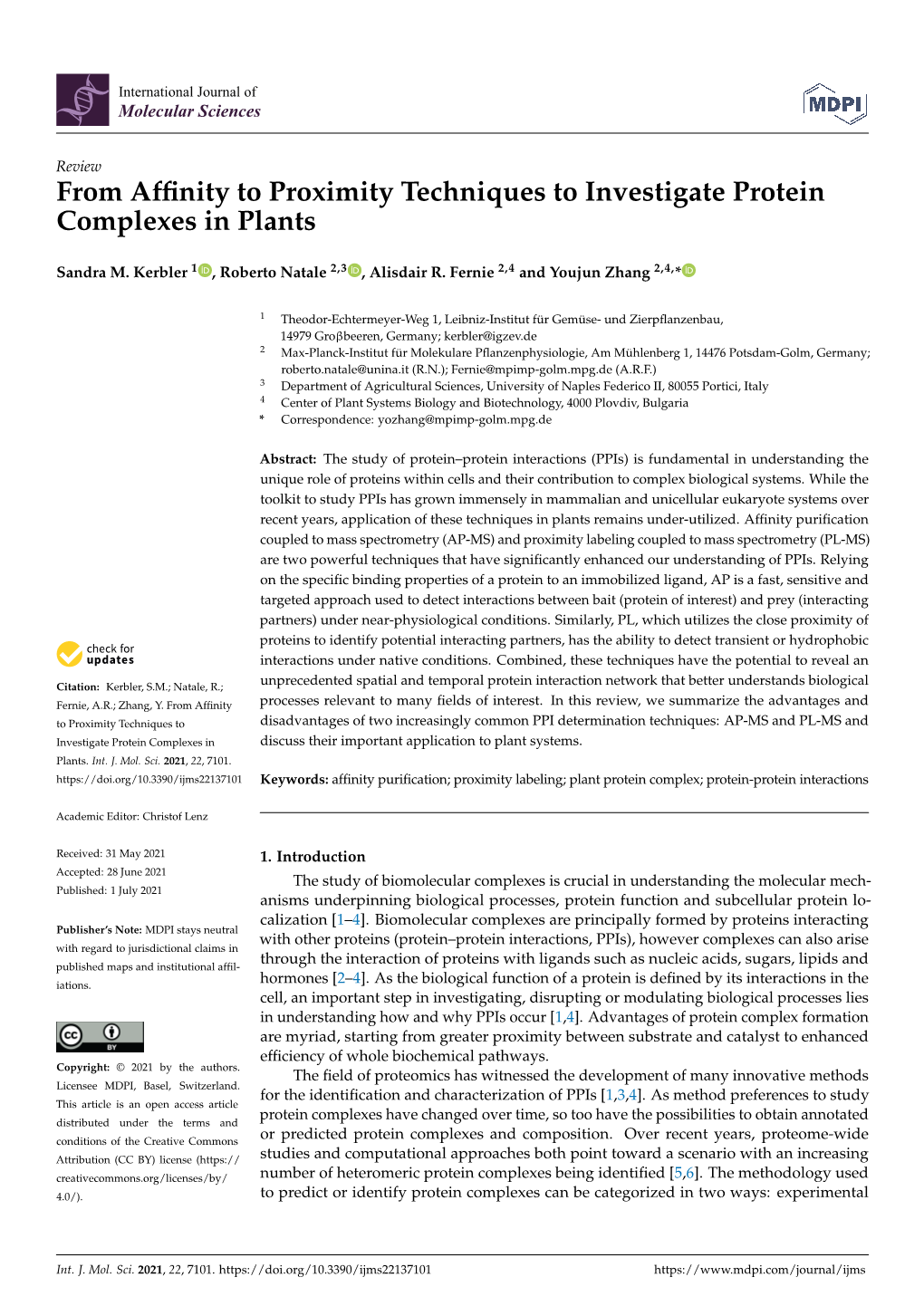 From Affinity to Proximity Techniques to Investigate Protein Complexes In