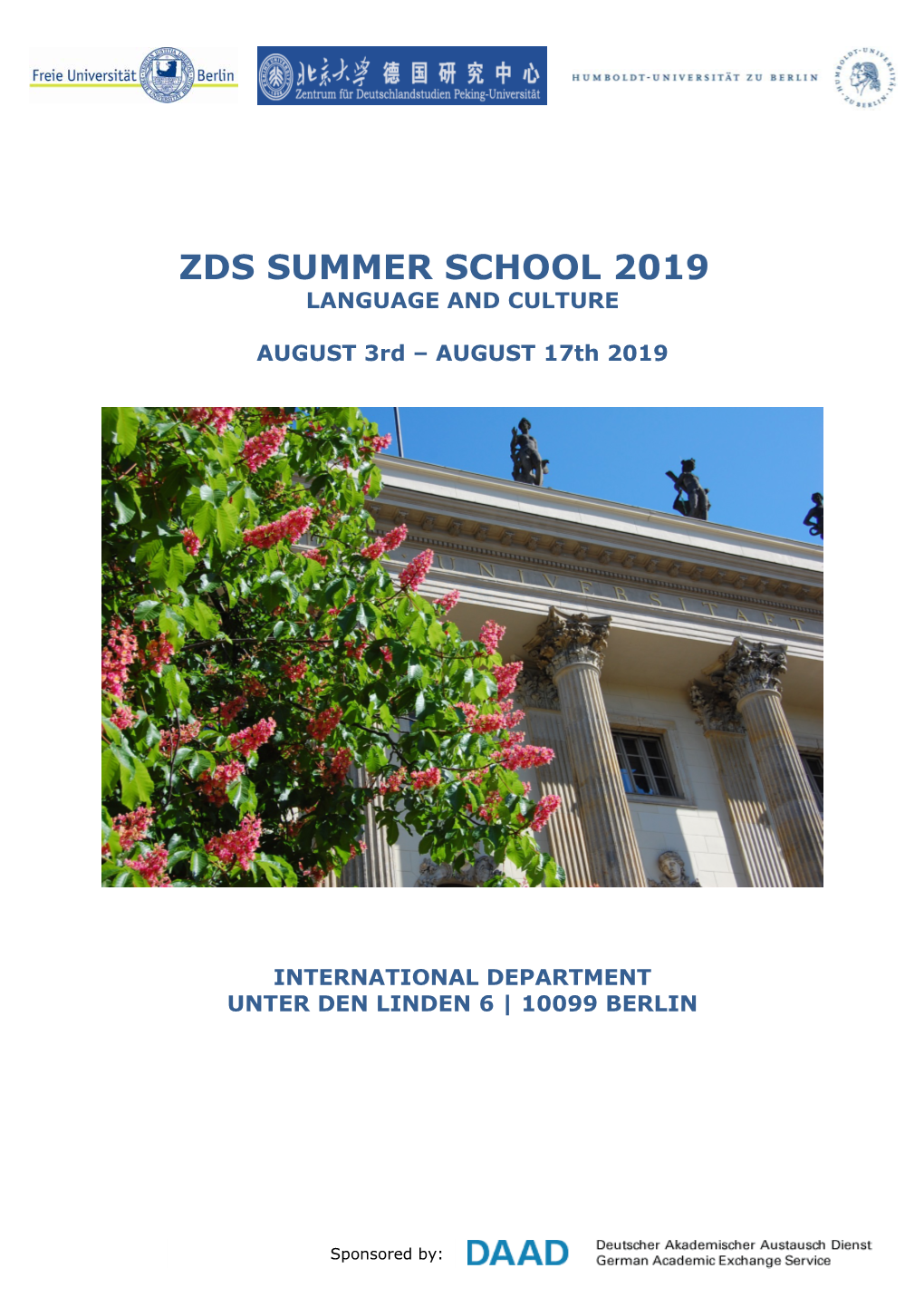 Zds Summer School 2019 Language and Culture