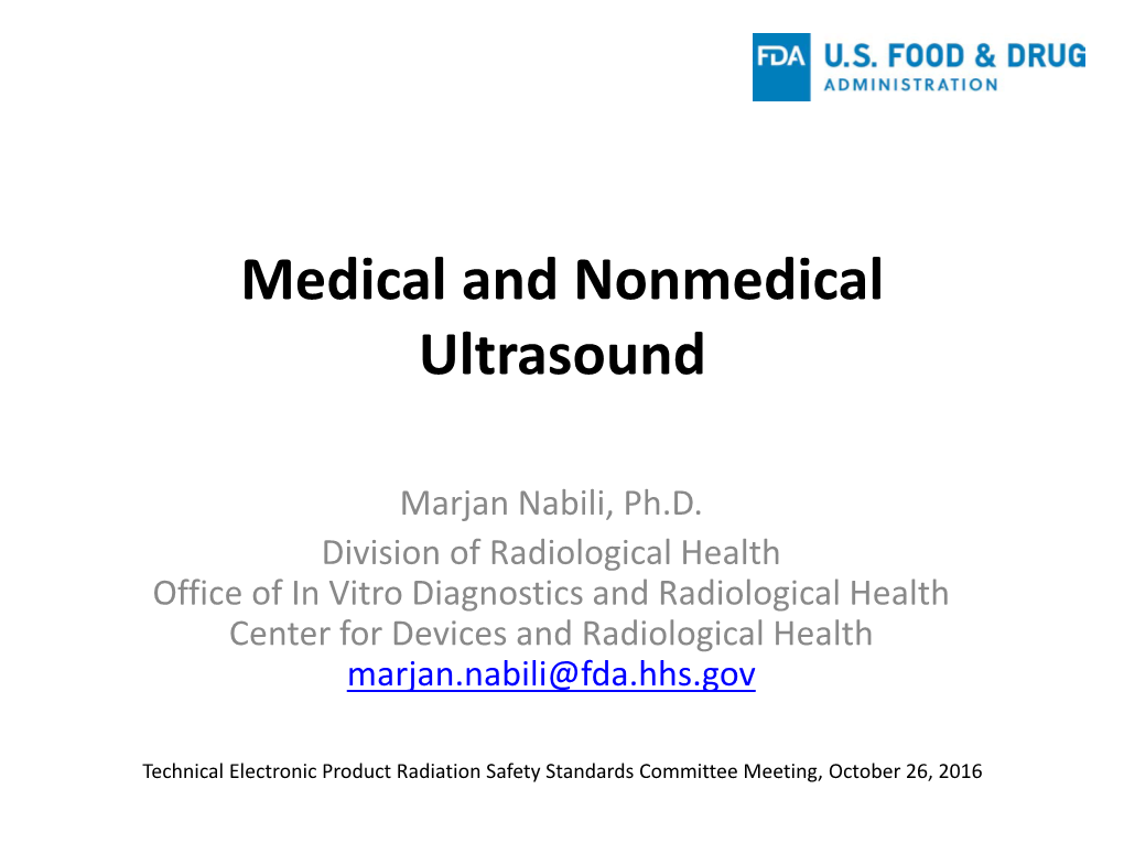 Medical and Nonmedical Ultrasound