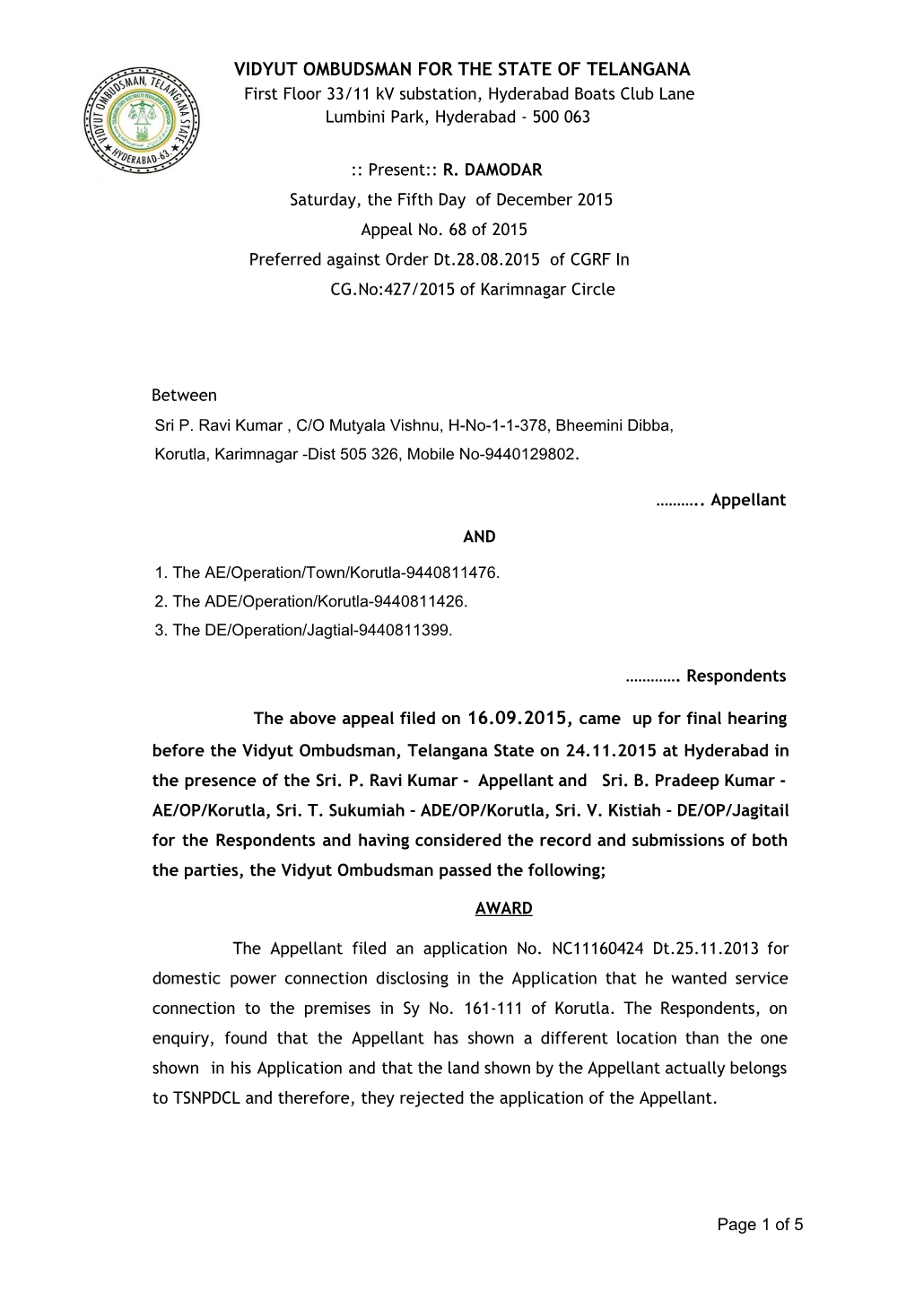 View of the Fact That the Appellant and Another Filed OS.No