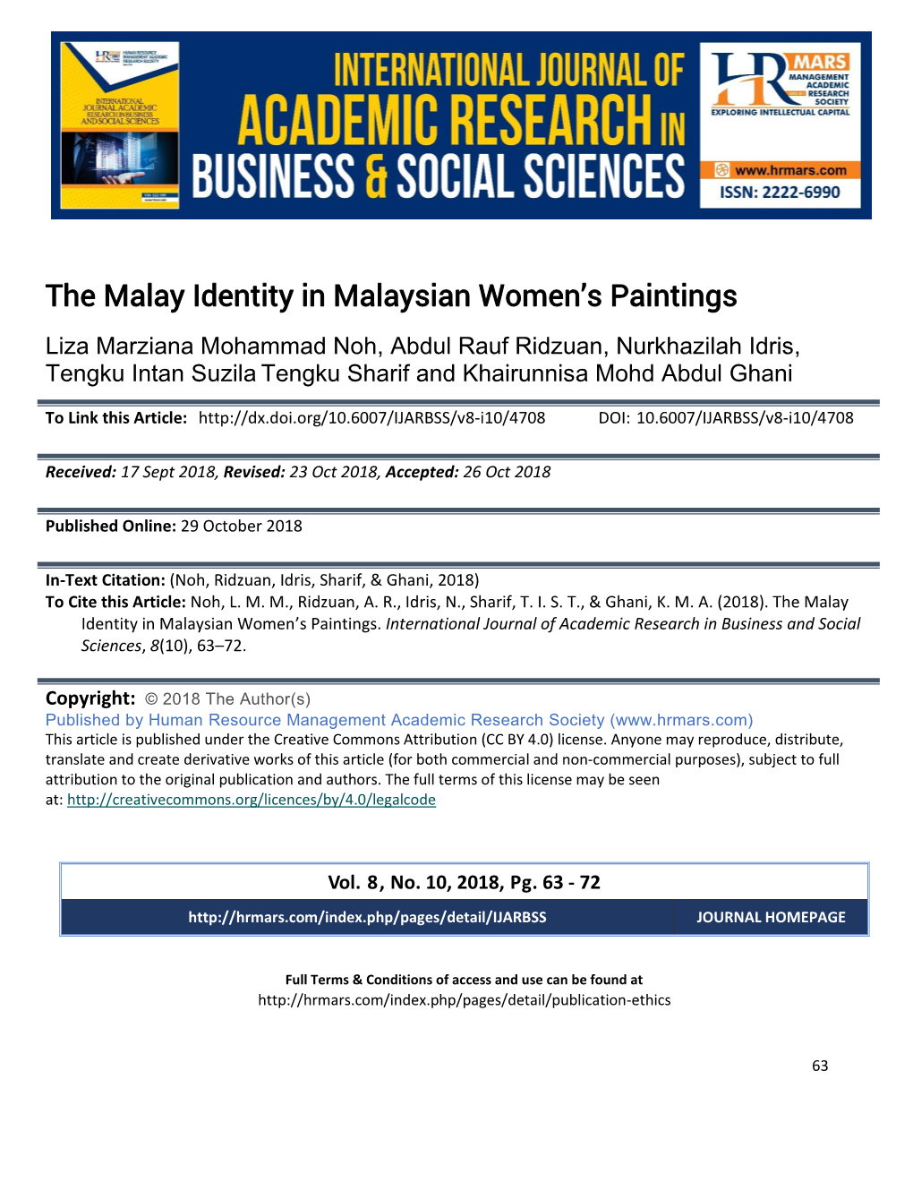 The Malay Identity in Malaysian Women's Paintings