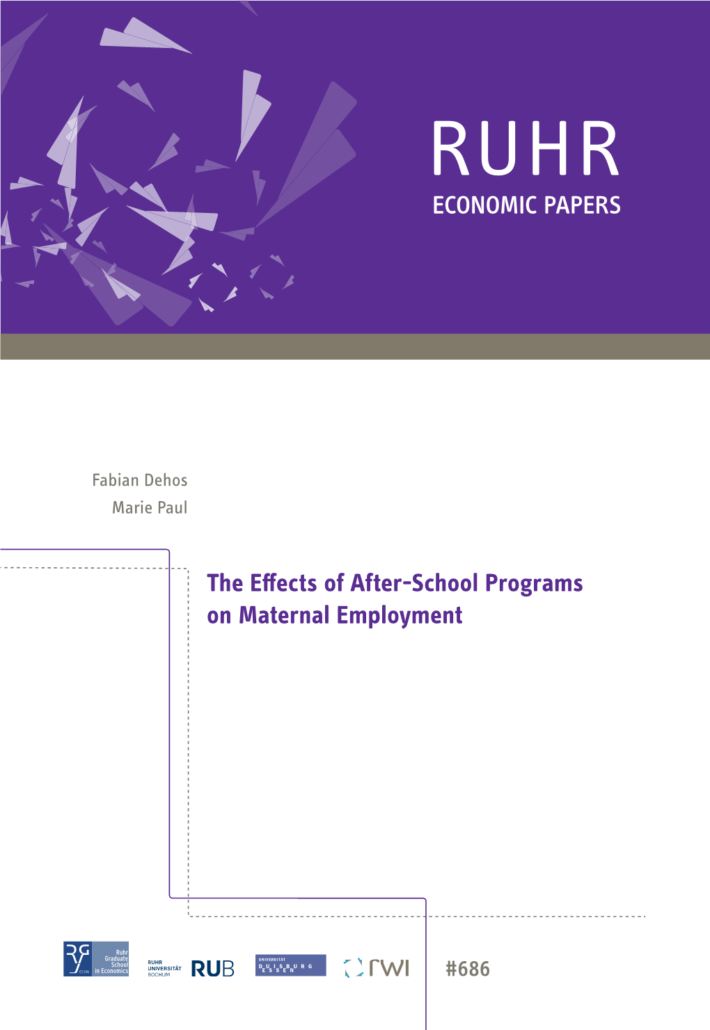 ECONOMIC PAPERS the Effects of After-School Programs on Maternal