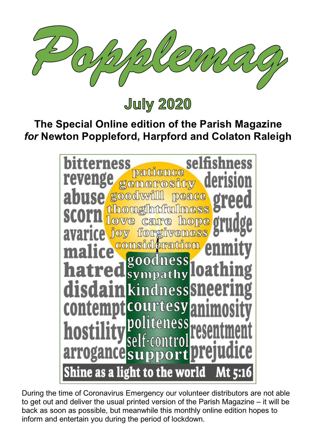 The Special Online Edition of the Parish Magazine for Newton Poppleford, Harpford and Colaton Raleigh