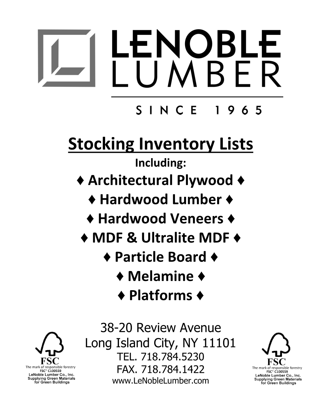 Stocking Inventory Lists